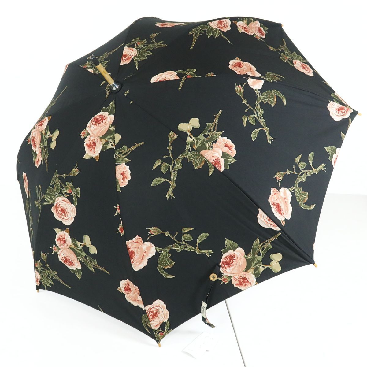 ピンクハウス 薔薇ハンドプリント 長傘 60ｃｍ 黒系 ｋ4527