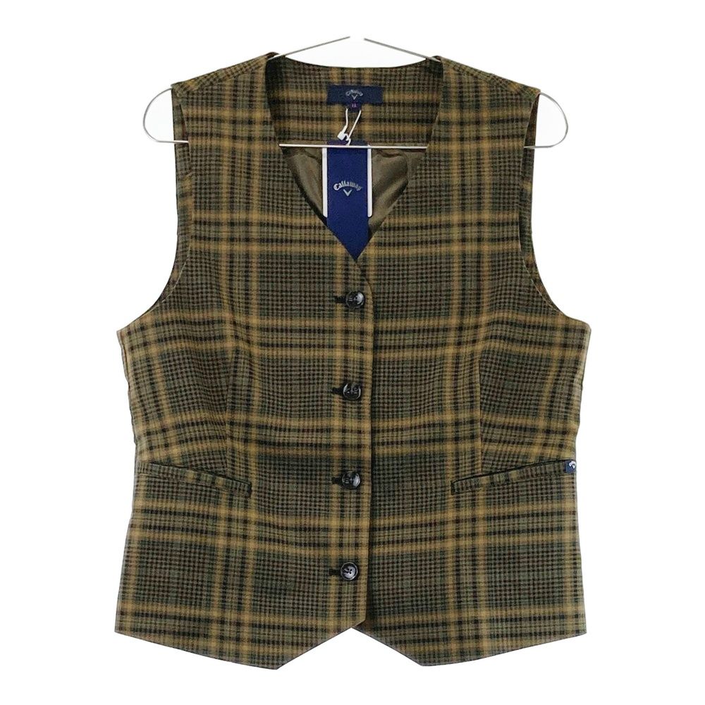 サイズ LL キャロウェイ 2025年モデル ベスト チェック柄 ブラウン系 ゴルフウェア レディース ストスト