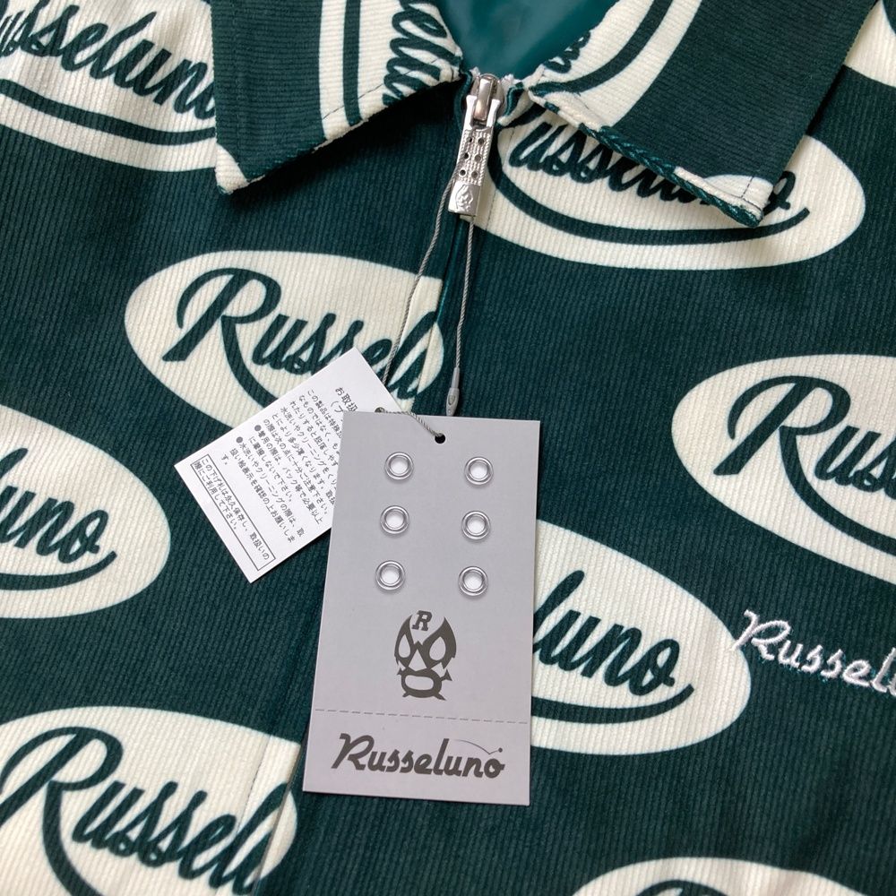 極美品 RUSSELUNO ジップジャケット ブルゾン スタッズ 袖ロゴ ゴルフ