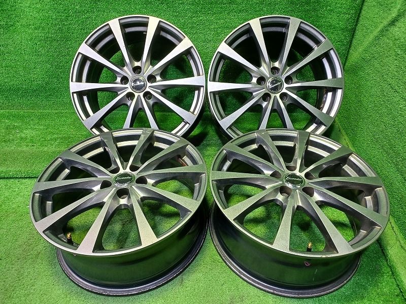 エクシーダ ﾌﾟﾘｳｽ ｶﾛｰﾗﾂｰﾘﾝｸﾞ ホイール アルミ ガンメタ 17インチ 7 J 5穴 4本 100 50