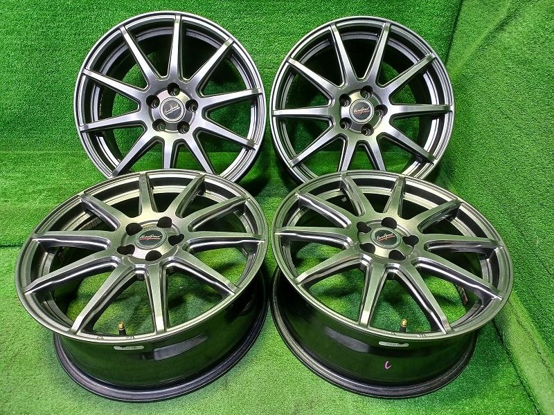 ユーロスピード ﾌﾟﾘｳｽ ｲﾝﾌﾟﾚｯｻ ホイール アルミ ガンメタ 17インチ 7 J 5穴 4本 100 48