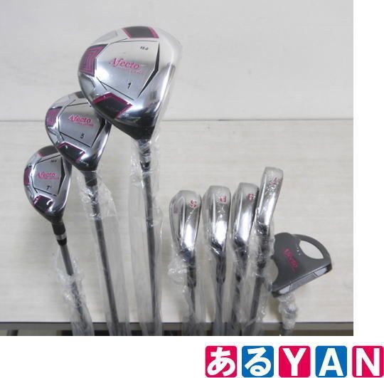 ♥ Afecto HYPER クラブセット 計8本 レディース 1 W 5 7 U 7|9|P|S パター ドライバー ウッド アイアン ゴルフ
