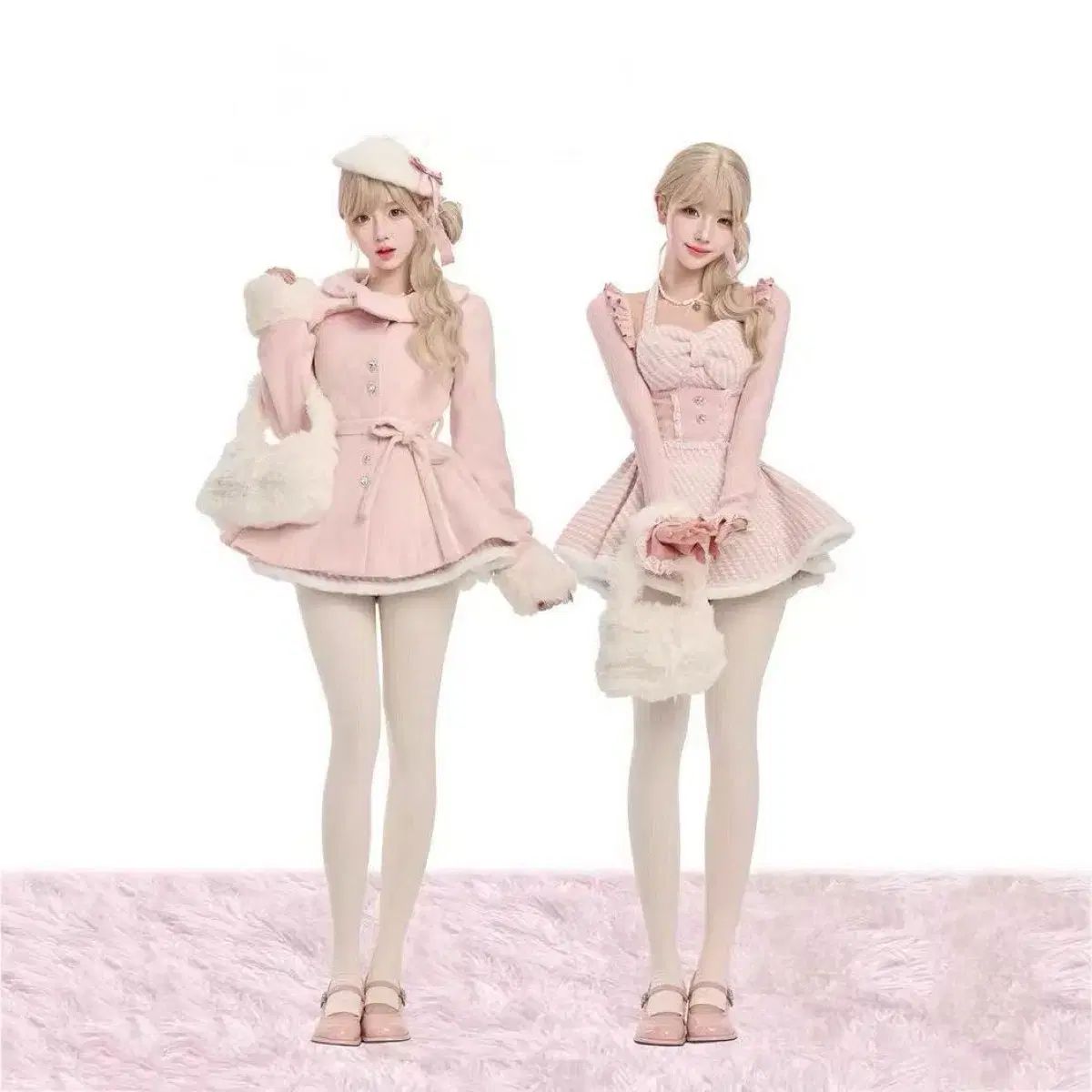 少女ココナッツ ニット カーディガン ONE PIECE ウール コート セット