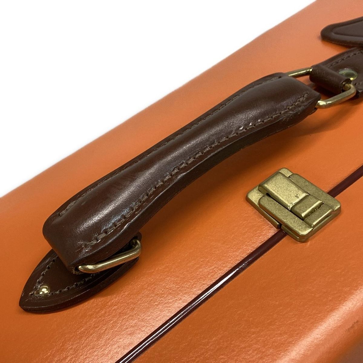 GLOBE TROTTER グローブトロッター キャリーバッグ センテナリー ラージ スーツケース オレンジ×ブラウン レザー