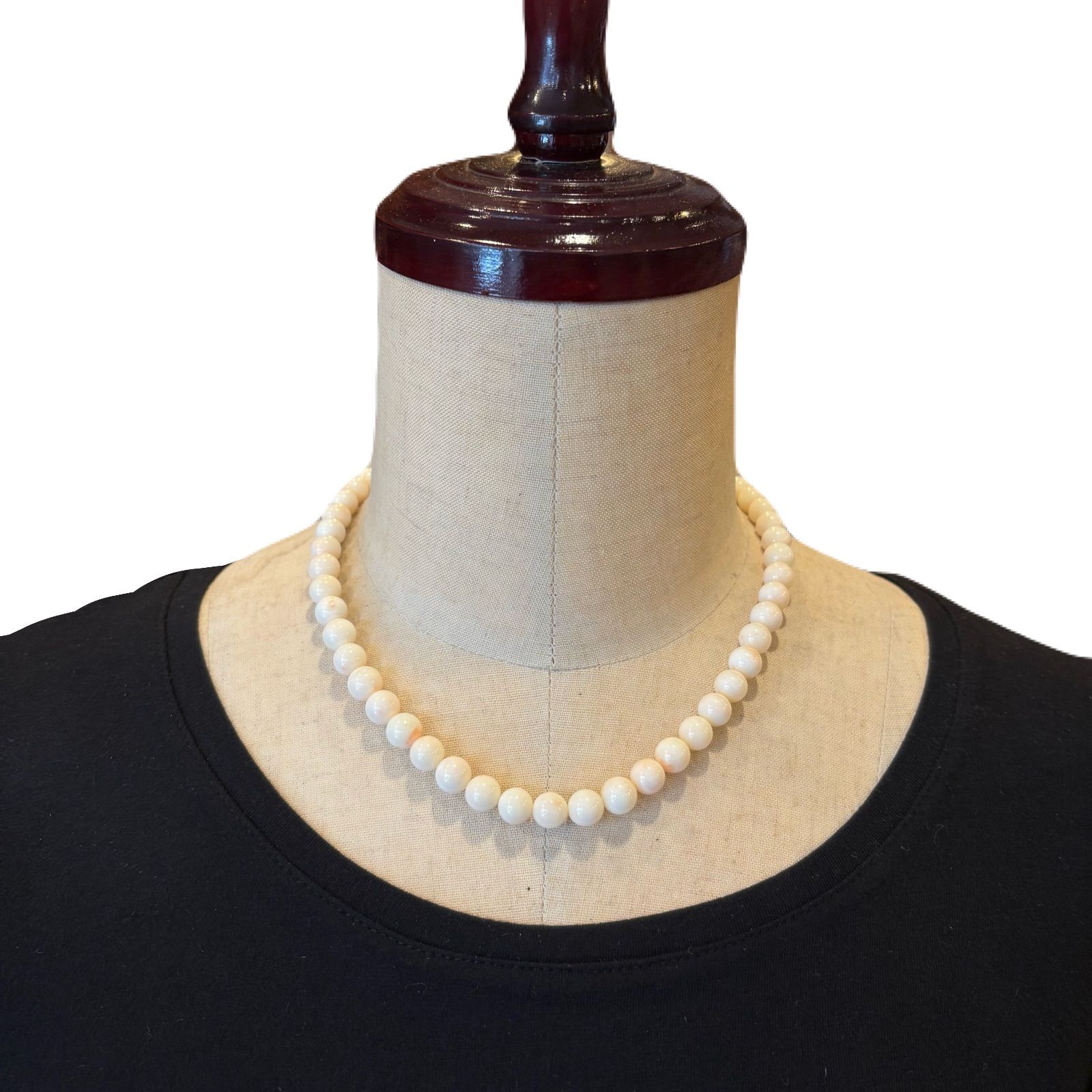 上質白珊瑚9mm ネックレス45cm シルバー金具＊冠婚葬祭・華やか - メルカリ