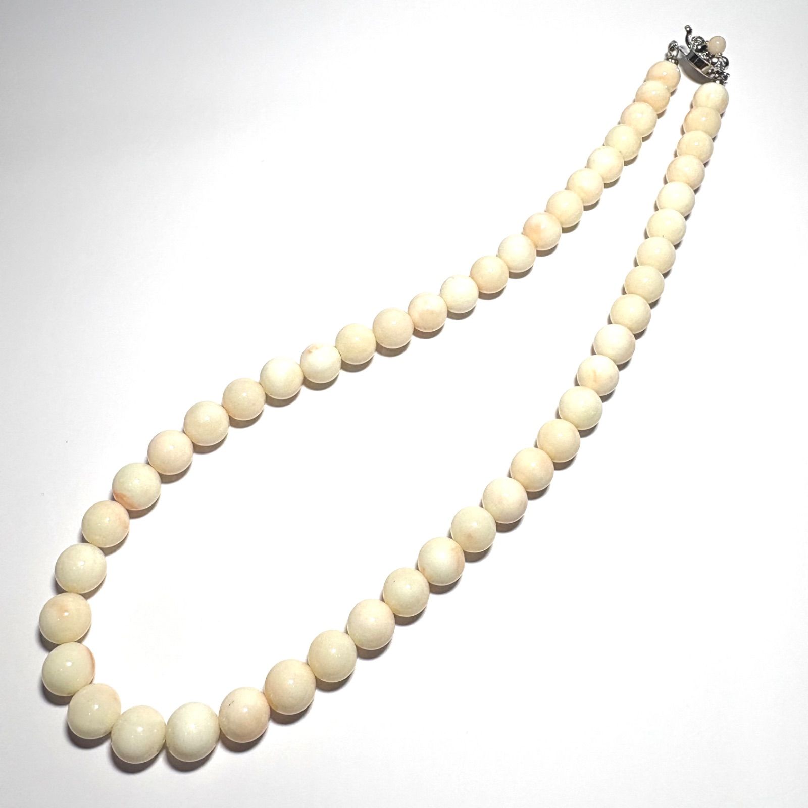 上質白珊瑚9mm ネックレス45cm シルバー金具＊冠婚葬祭・華やか - メルカリ