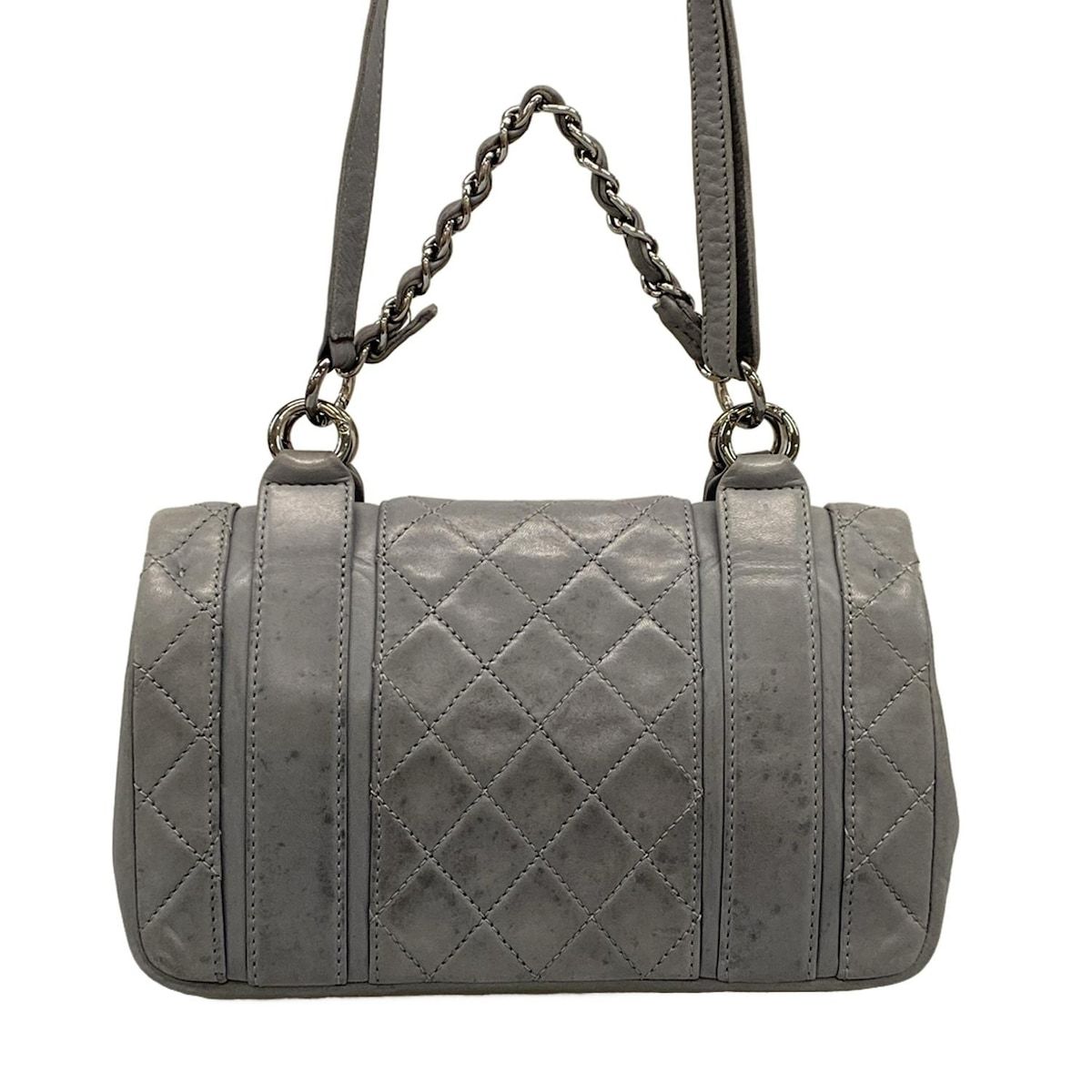 CHANEL(シャネル) ショルダーバッグ マトラッセ グレー チェーン