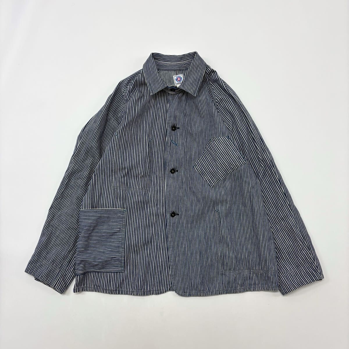 POST O ALLS ポストオーバーオールズ x ウエアハウス BEAMS PLUS 別注 カバーオール ジャケット ヒッコリー size XXL 711-0080
