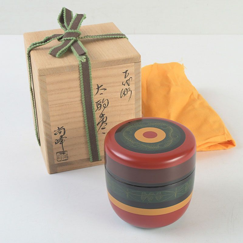 茶道具 尚峰作 古代彫 独楽塗 太駒棗 共箱 C S412 - メルカリ