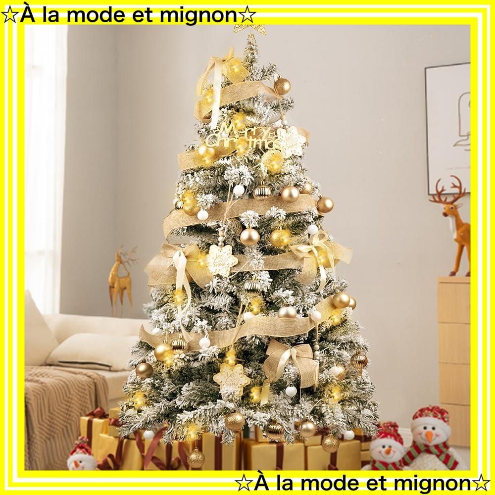 ツリー 150 cm 400本 高密度枝数 おしゃれ 北欧風 10 mLED飾りライト 組立簡単 収納便利 保護用手袋付き 飾り セット Christmas tree 豪華 雪化粧 インテリア 商店 部屋 グッズ ゴ