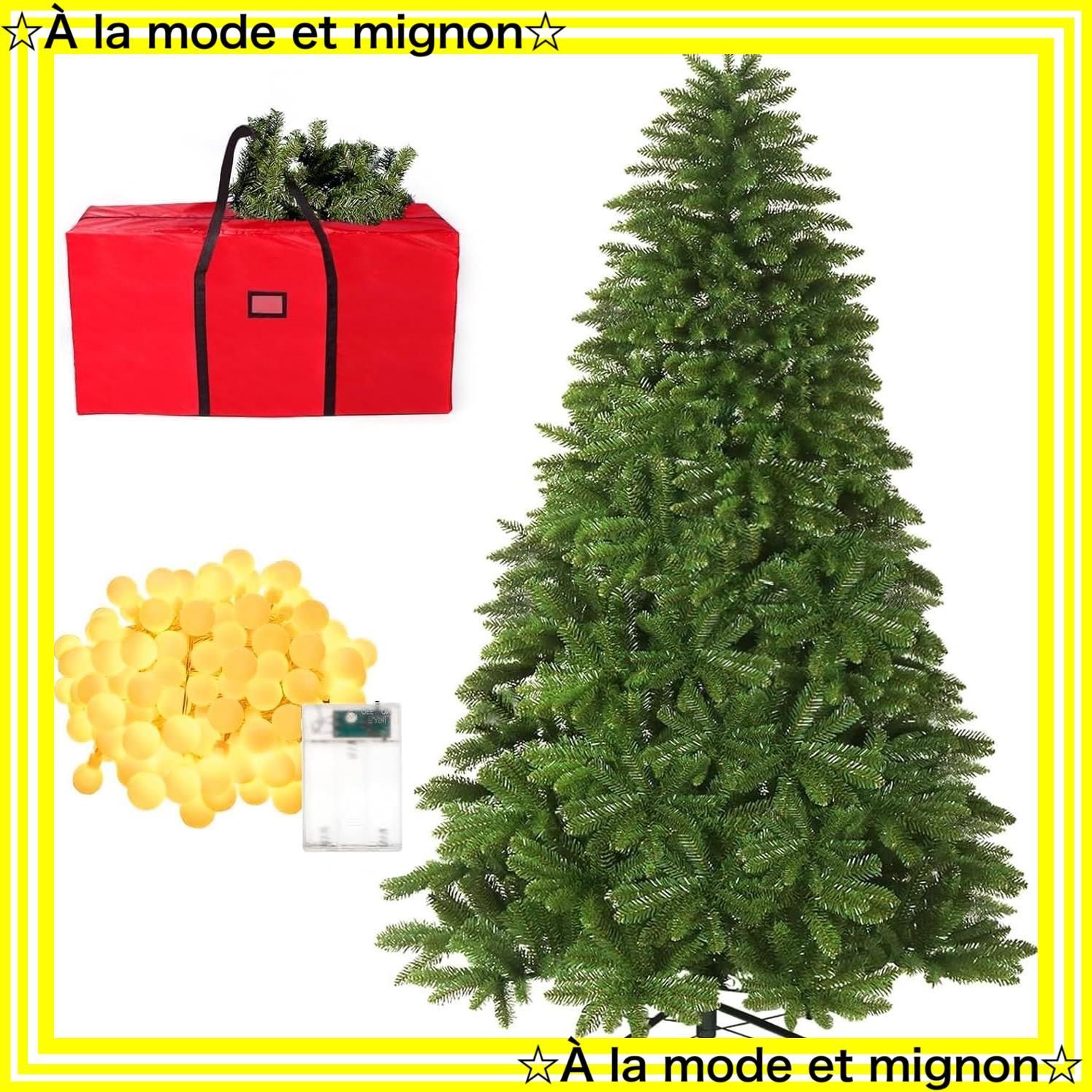 自動開き設計 高濃密度 18のLEDライト付き オーナメント ヌードツリー おしゃれ 飾り 1300枝豪華増量 グッズ 210 cm 北欧 christmas ツリー tree 赤い防水収納袋付き yazi