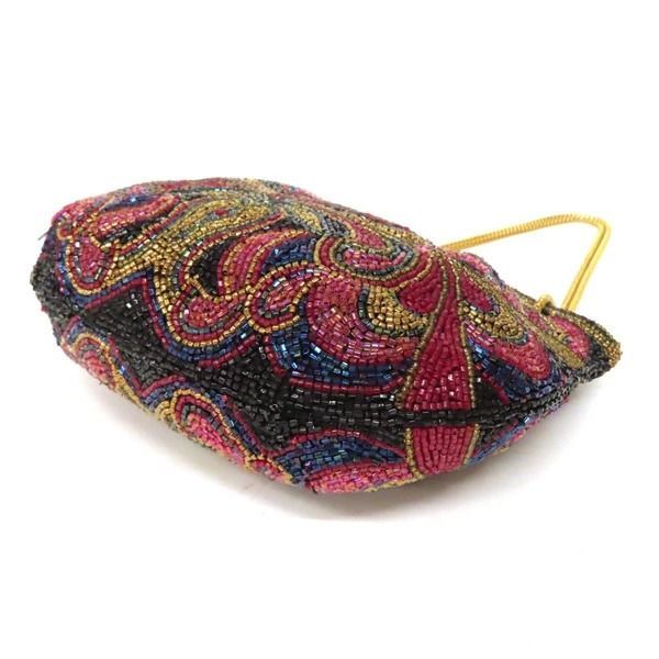 HR0077【極美品】ビーズ チェーン ハンドバッグ パーティーバッグ