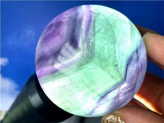 約:85mmAAA級天然フローライト(蛍石)丸玉B85F1/236F05C AAA級天然フローライト(蛍石)丸玉B88F1/85F06C - メルカリ