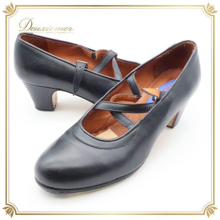 アントニオオースナプロ」黒いフラメンコシューズ 37サイズ フラメンコ