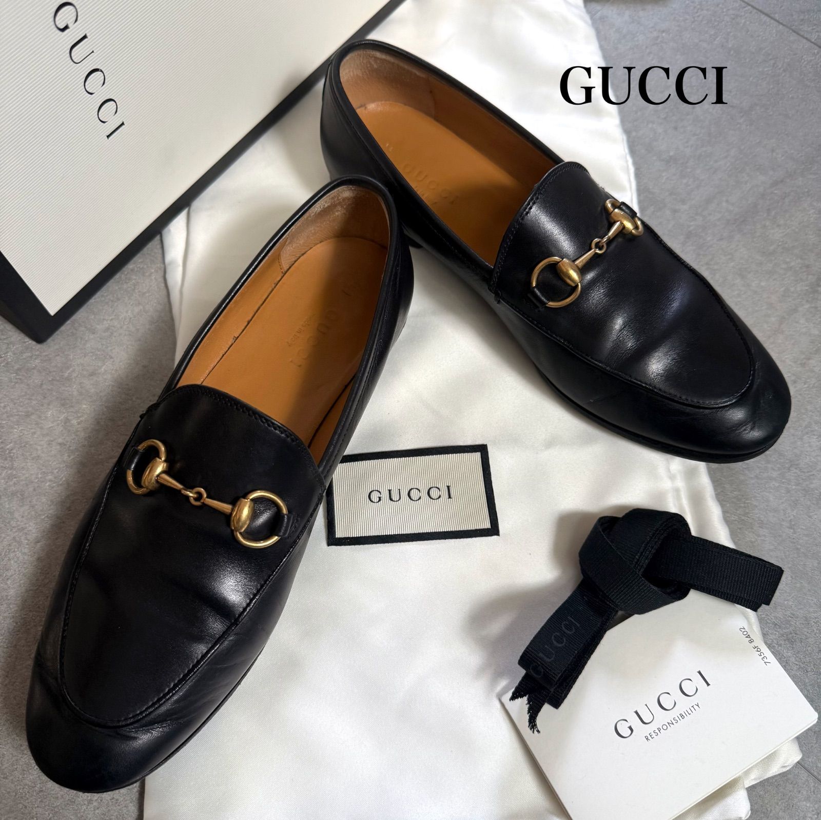 美品■GUCCI グッチ【22.5】ヨルダーン ビットローファー ブラック 黒 美品 GUCCI グッチ ヨルダーン 35 1/2 22.5cm ブラック ゴールド金具