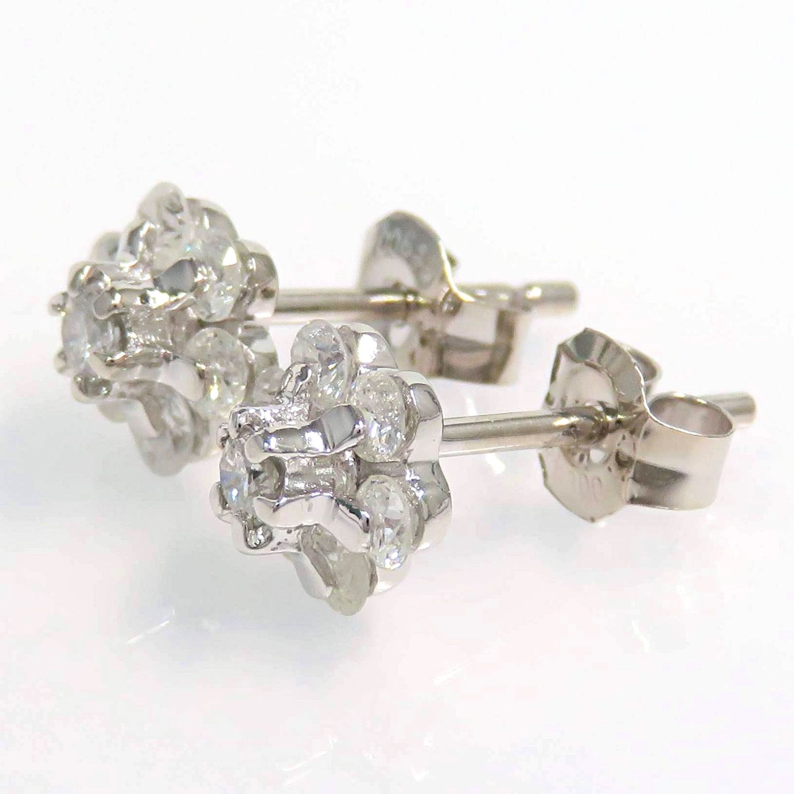 Pt 900 ダイヤモンド0.29 ct 0.29 フラワー ピアス プラチナ