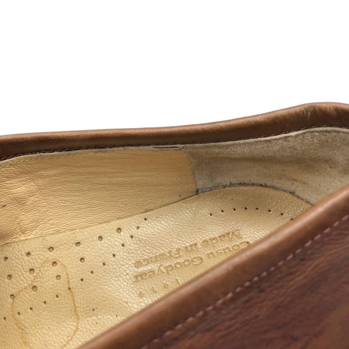  古着 パラブーツ PARA BOOT COUSU コインローファー フランス製 7 1 2 F メンズ26 0 cm相当 saa 014513 デッキシューズ 靴