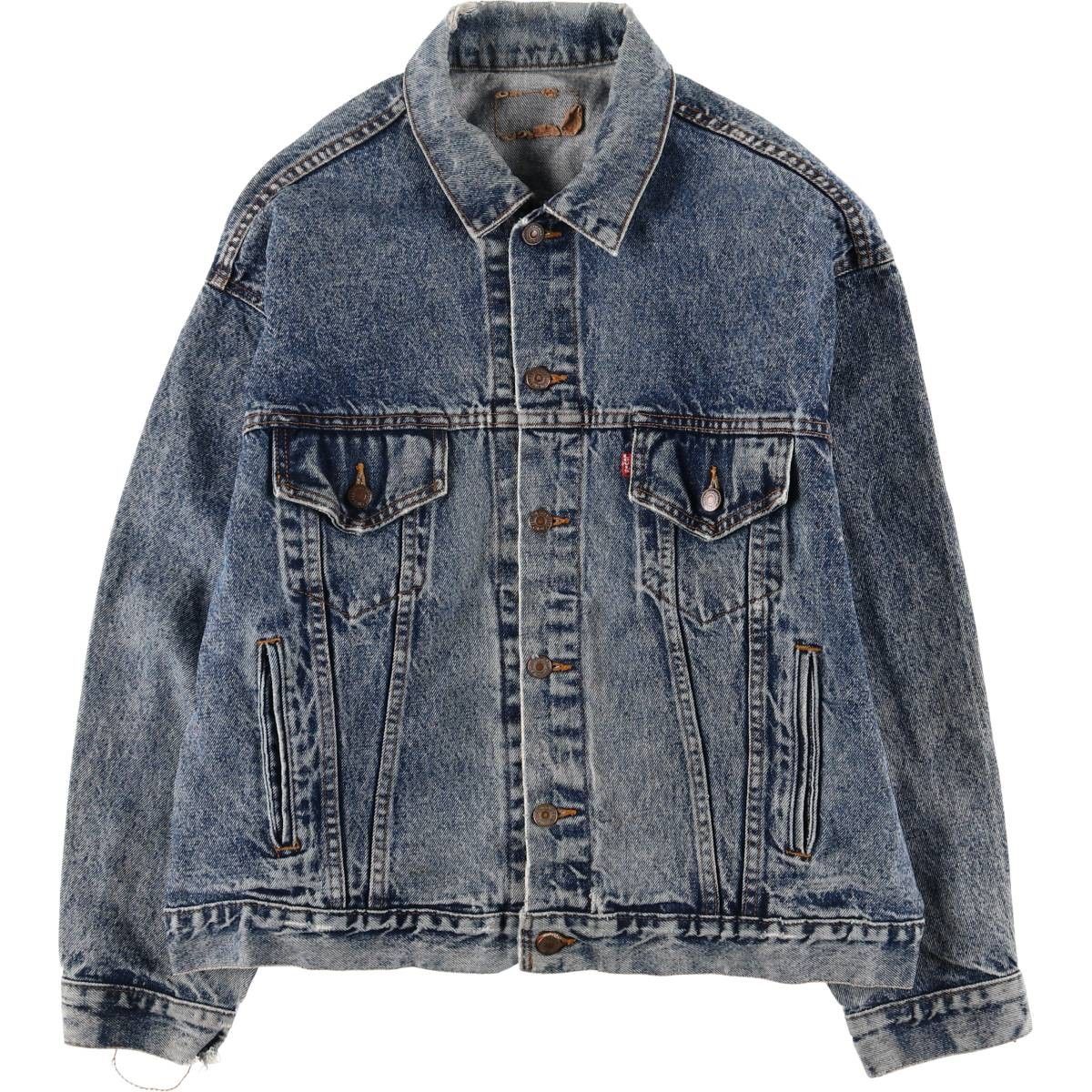 古着 90年代 リーバイス Levi s 70507-0227 ケミカルウォッシュ デニムジャケット Gジャン メンズXL相当 ヴィンテージ|eaa 603982