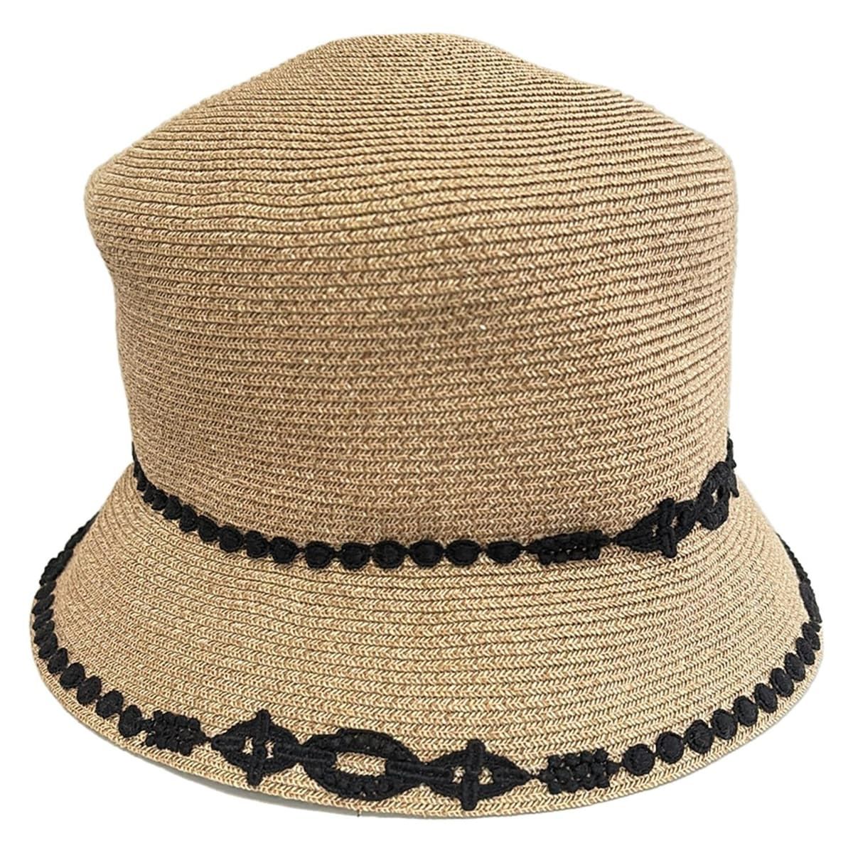 Athena アシーナ 帽子 - ベージュ×黒 その他 |レース|ラメ