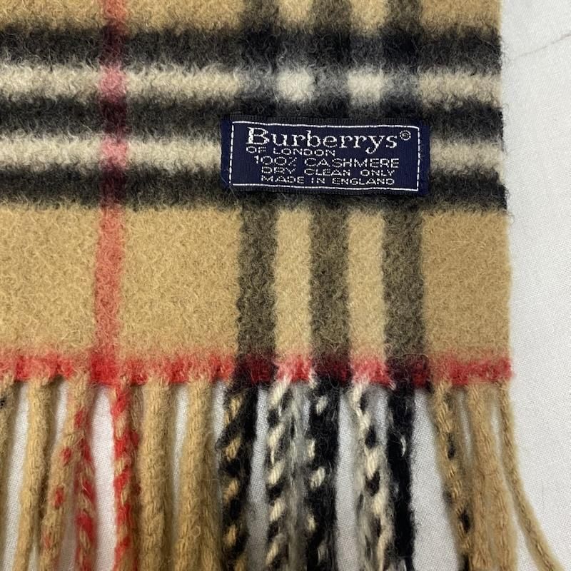 バーバリー cashmere100% フリンジマフラー ノバチェック バーバリー