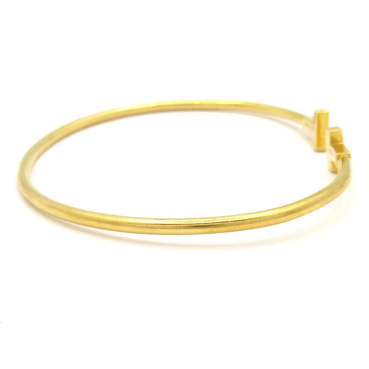 TIFFANY Co ティファニー バングル Tワイヤーブレスレット K 18 YG