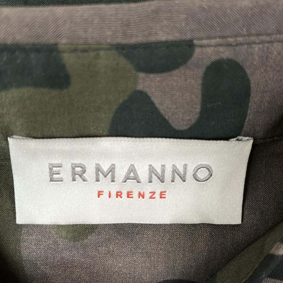  ERMANNO エルマノシェルビーノ 長袖シャツブラウス サイズ36 S レディース - ダークグレー×ダークグリーン×マルチ 長袖 シャツ ブラウス