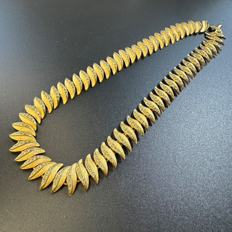 oscar de la renta マットゴールド ネックレス ラインストーン GT-W 3