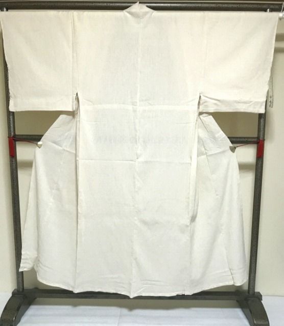 単衣 単衣の着物 浴衣 男物 綿 楊柳 クリーム色の無地 裄72 Lサイズ 木綿 仕立て上がり 花火大会 夕涼み 夏祭り 盆踊り ゆかた