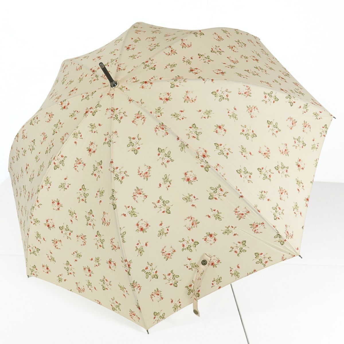 カールヘルム 可憐なローズ柄 長傘 60ｃｍ ピンクベージュ系 ｋ4528