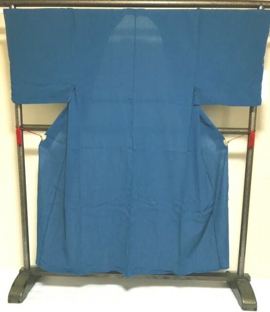 単衣 単衣の着物 浴衣 男物 綿 楊柳 ターコイズブルー 青緑の無地 裄70 Mサイズ 木綿 仕立て上がり 花火大会 夕涼み 夏祭り 盆踊り ゆかた