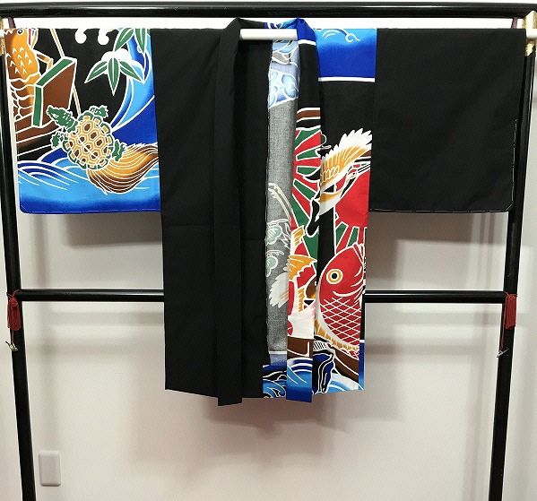 2 Lサイズ 男物 綿 羽織 大漁旗模様 福服特製 着物羽織り メンズ 和装コート 着物用コート 着物コート 着物羽織 和装 アウター 普段着 和服羽織り おしゃれ 羽織り はおりもの 和服 おでかけ