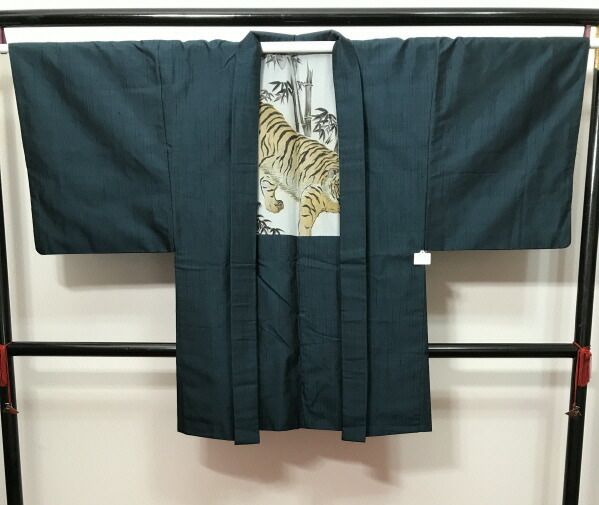 Lサイズ 男物 羽織 正絹 濃紺の無地