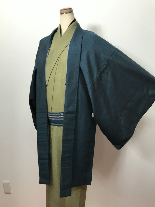 Lサイズ 男物 羽織 正絹 濃紺の無地