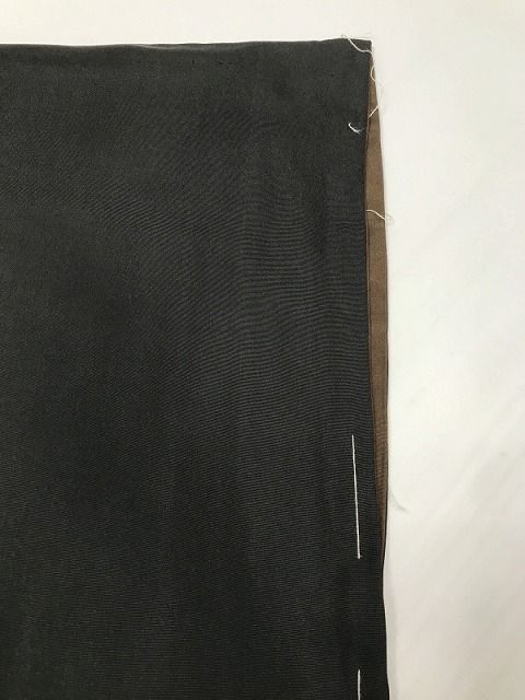 Sサイズ 紋付着物 男物 正絹 五つ紋付 黒の無地 袷着物 黒紋付 最強配送シーズン冬