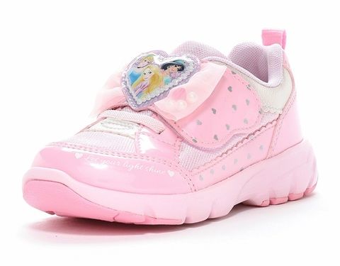 【お買い得，人気SALE】 【moonstar】DN C1347 PINK ムーンスター ピンク ディズニープリンセス Disney 抗菌防臭 女の子 子供靴 スニーカー ベルクロ  キッズ リボン スニーカー