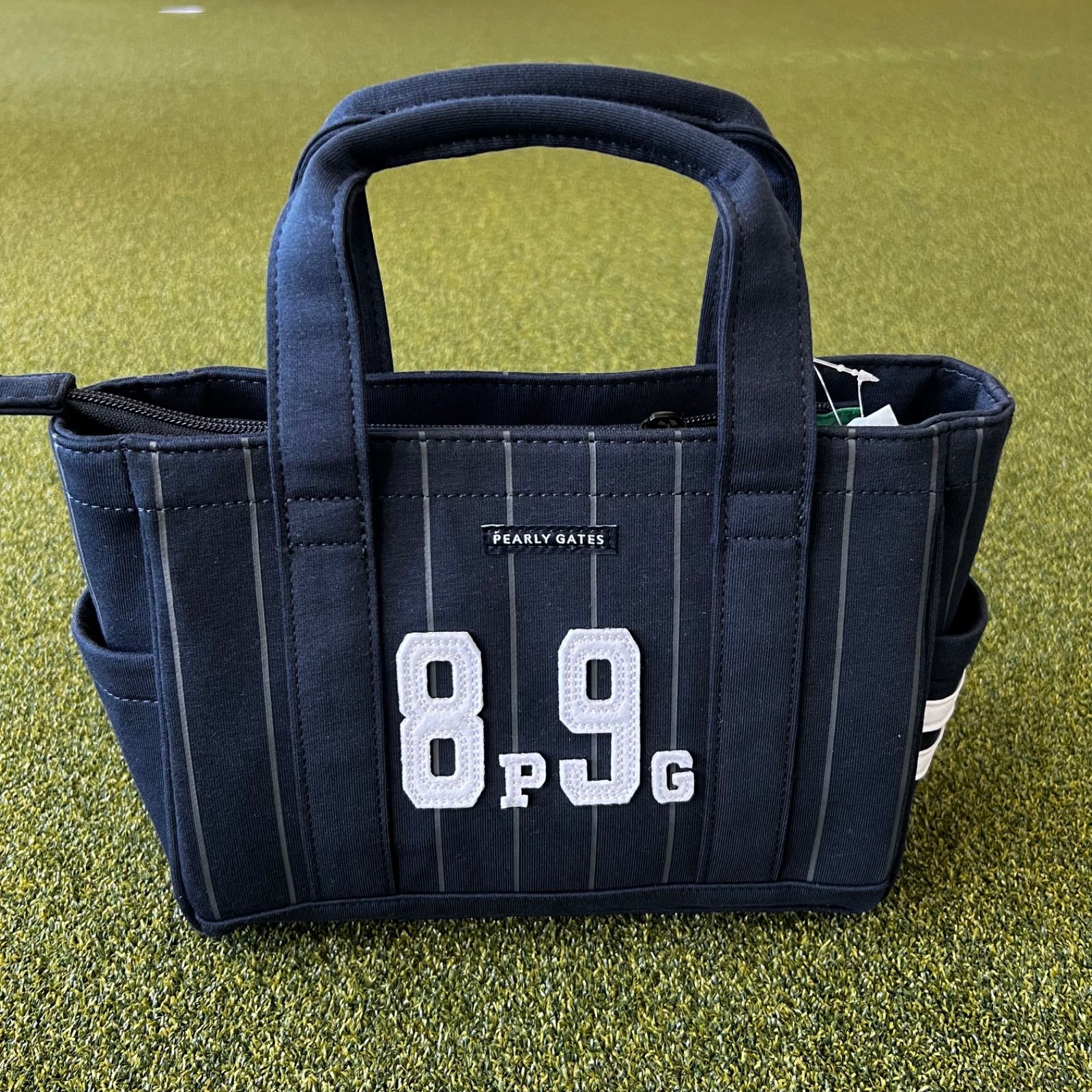 タグ付新品　Pearly Gates カートバッグ 新品タグ付】PEARLY GATES ピンストライプ柄裏毛カートバッグ (UNISEX