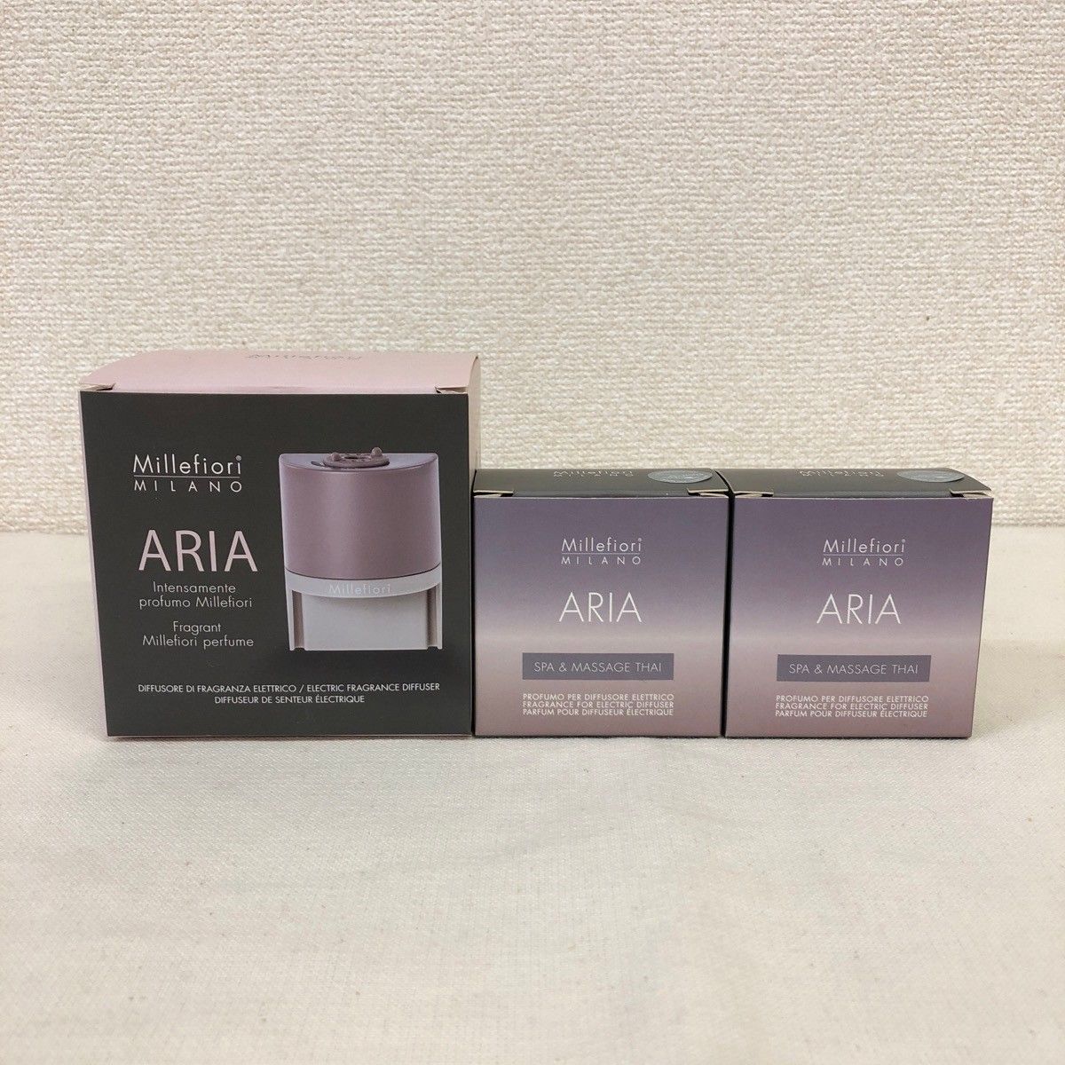 Millefiori ミッレフィオーリ プラグインディフューザー ARIA フレグランスリキッド2本 スパ-マッサージ タイ