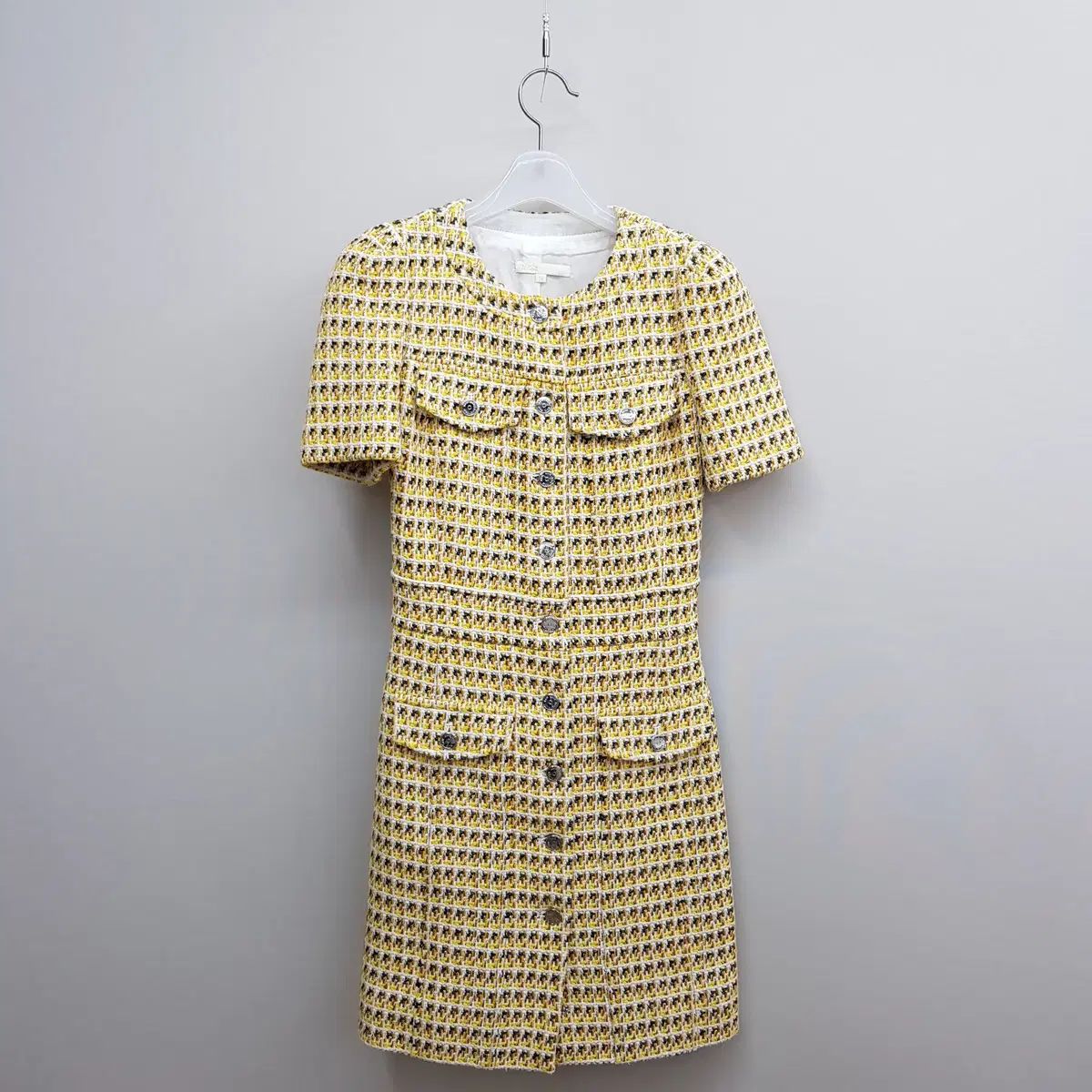マージュ ツイード 金糸 POINT 半袖 ミニ ONE PIECE 34 サイズ