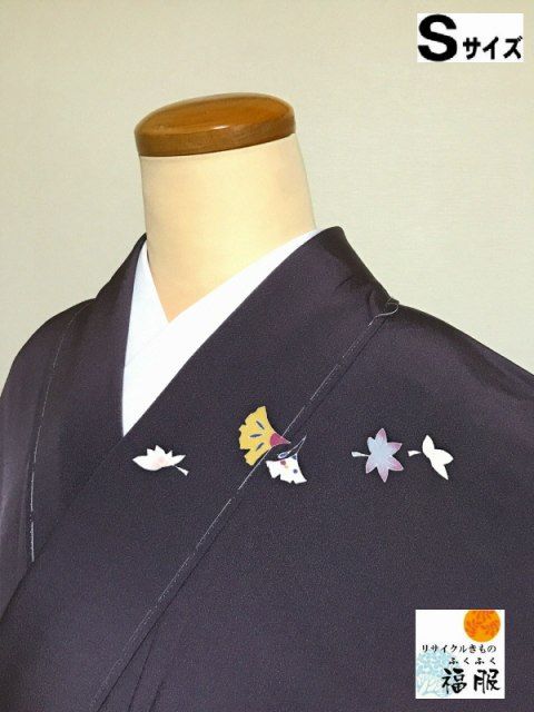 特選 【中古】 未使用 付け下げ 正絹 付下げ訪問着 紫地に熨斗模様