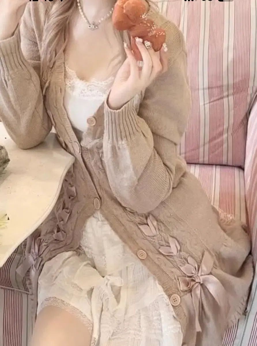 レストローズ アイレット ピンク カーディガン リズリサ 量産型 地雷系 ラテギャル アンクルージュ