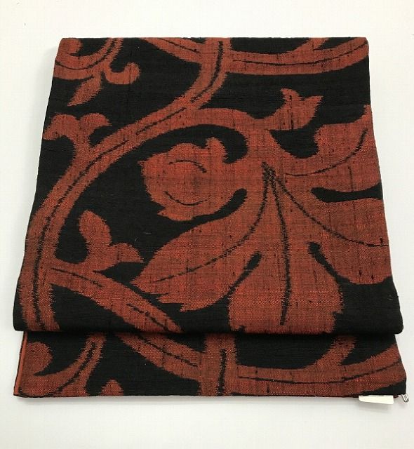 中古】しゃれ袋帯 正絹 黒地に唐草文様 六通柄 洒落袋 - メルカリ
