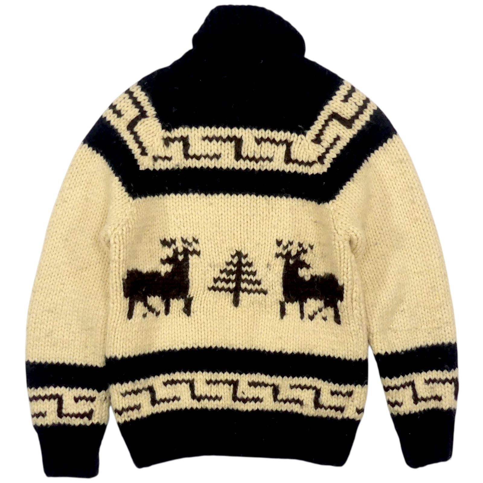 カウチンセーター kanata ニット S カナダ製 カナタ 紺 ネイビー 鹿