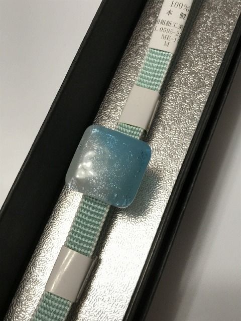 帯締め 正絹 樹脂 帯留め 付き 三分紐