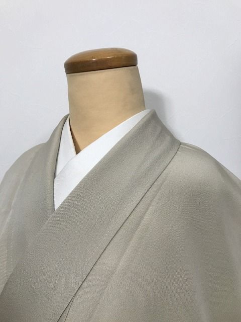 Mサイズ 付け下げ 正絹 グレー地に雲取り模様