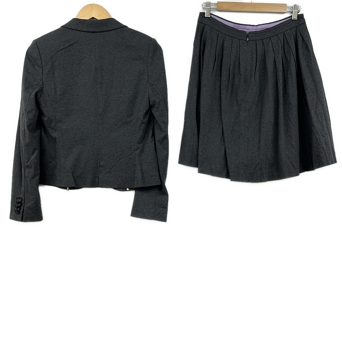 PaulSmith BLACK ポールスミスブラック スカートスーツ サイズ40 M レディース - ダークグレー 肩パッド