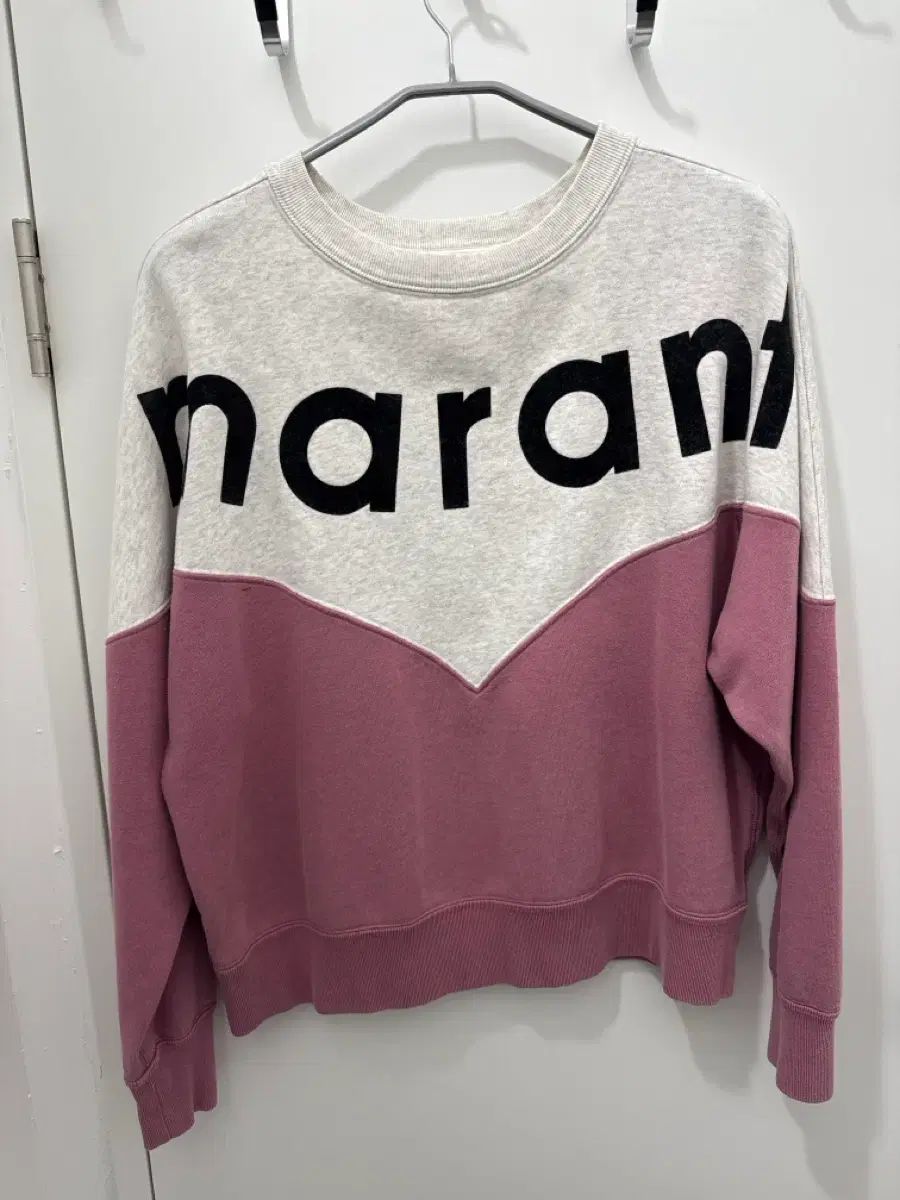 マラン M ロゴ スウェット ピンク グレー