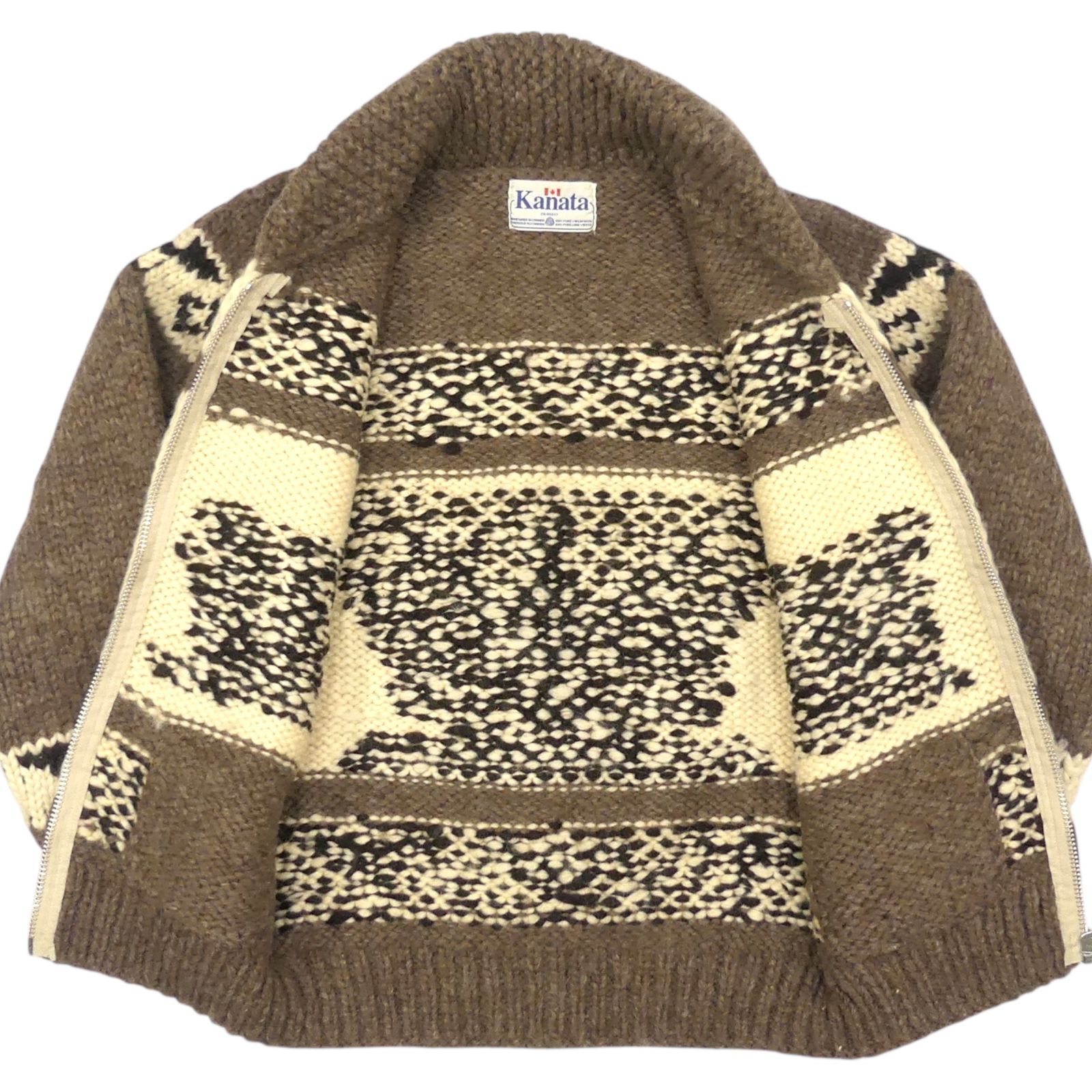 カウチンセーター kanata ニット XXL カナダ製 カナタ 茶