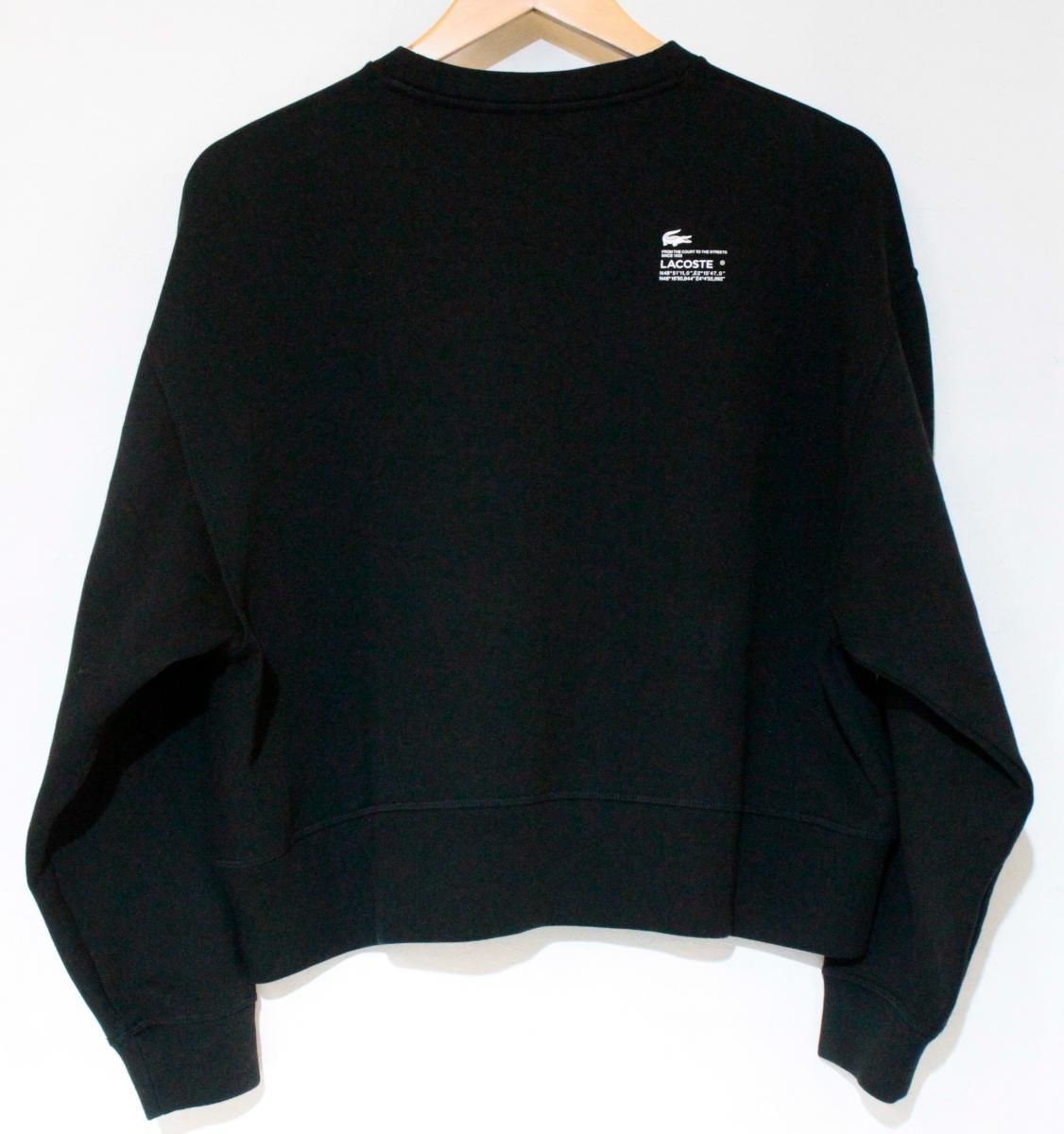 LACOSTE レディーススウェット 36 LACOSTE|25 AW|オーバーサイズクルーネックスウェット|36|黒 ブラック|sf 5614