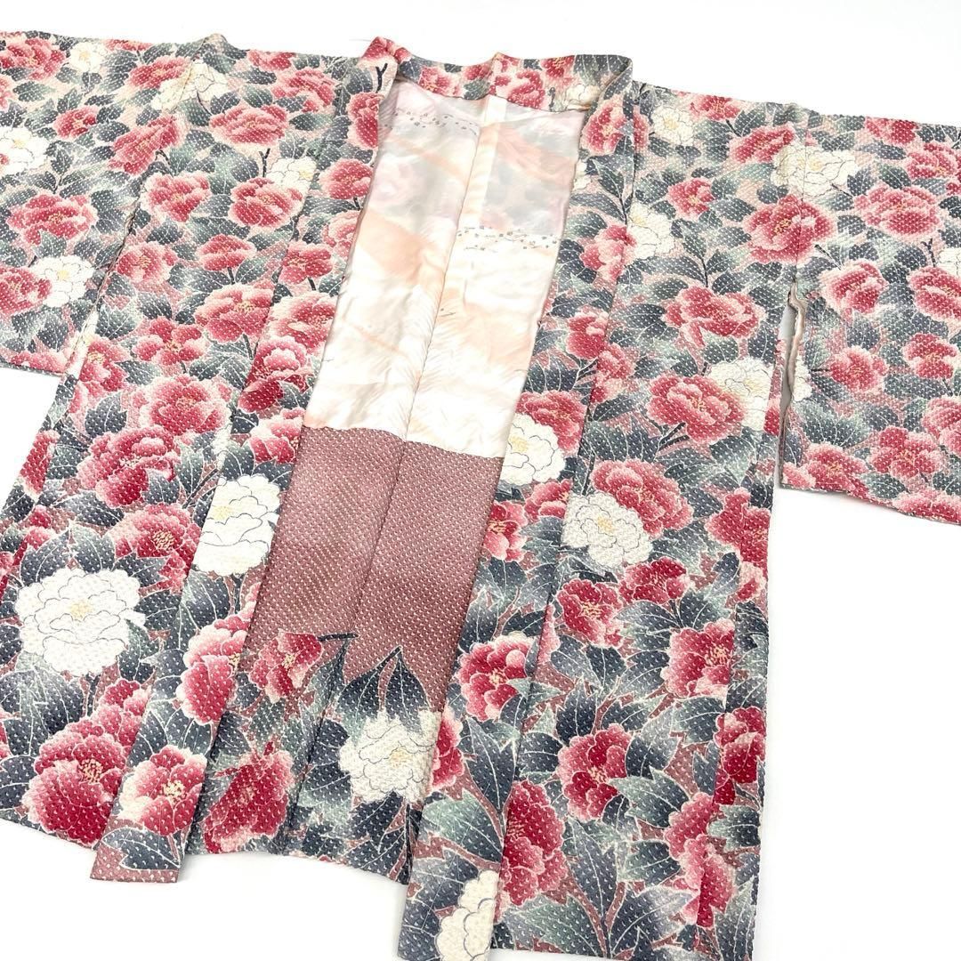 着物と帯 時流 ハ25947 t 正絹 総絞り羽織 ピンク 花