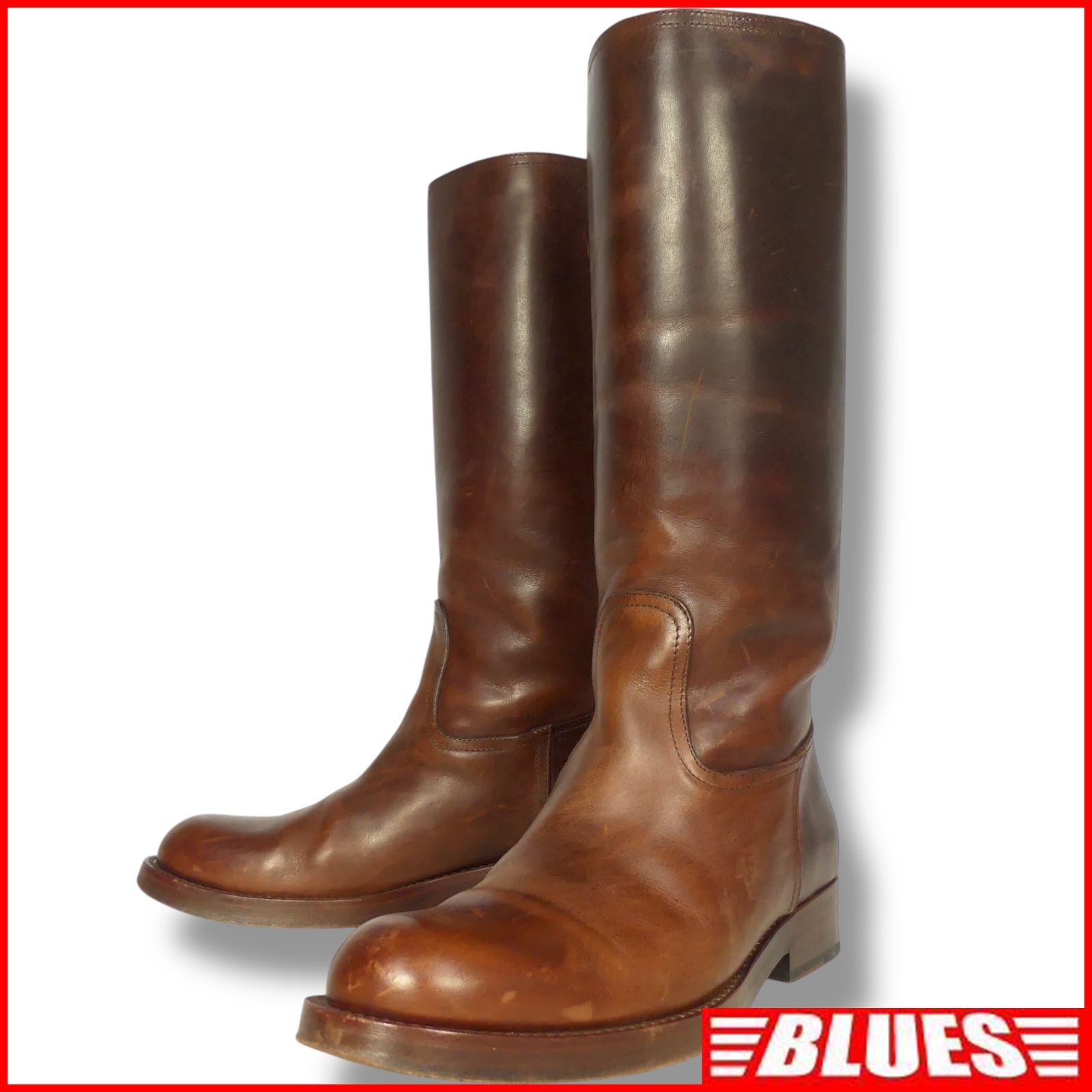 BUTTERO ブッテロ ペコスブーツ 27 イタリア製 レザー 本革 メンズ 茶 ブラウン ロング エンジニアブーツ ペコスブーツサイズ27 cm一覧←SEULB屋着古← TY 4156